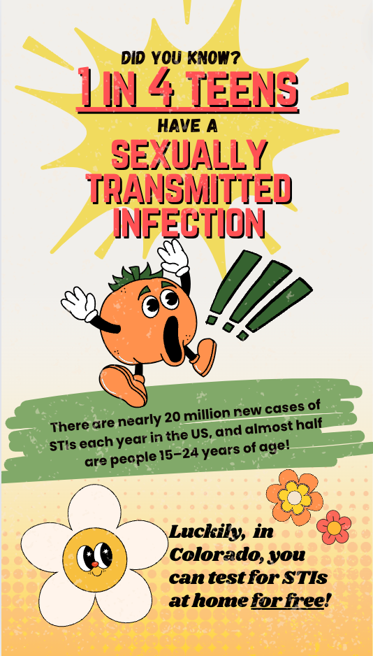 Instagram Reel with a vintage feel; text says "Did you know? 1 in 4 teens have a sexually transmitted infection!"